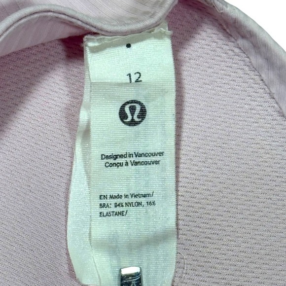 Lululemon Free to Be Serene Bra Size 12 Light Pink Strappy Back Ribbed Gym Yoga - Picture 3 of 7